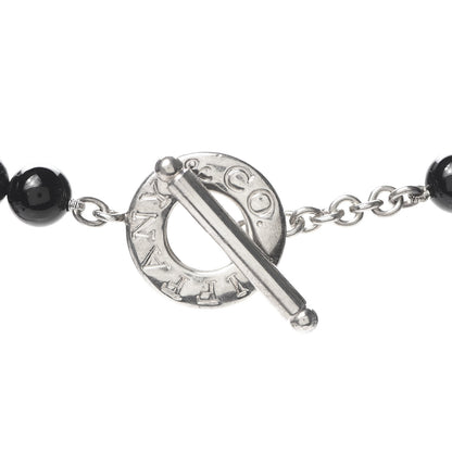 Tiffany Sterling Silver Black Onyx Bead Toggle Necklace 4 of 5