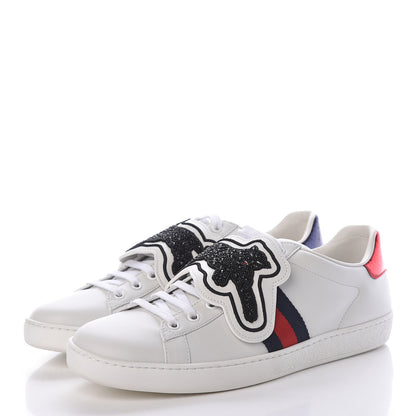Gucci Calfskin Ayers Crystal Panther Embroidered Womens Ace Sneakers 41 3 of 8