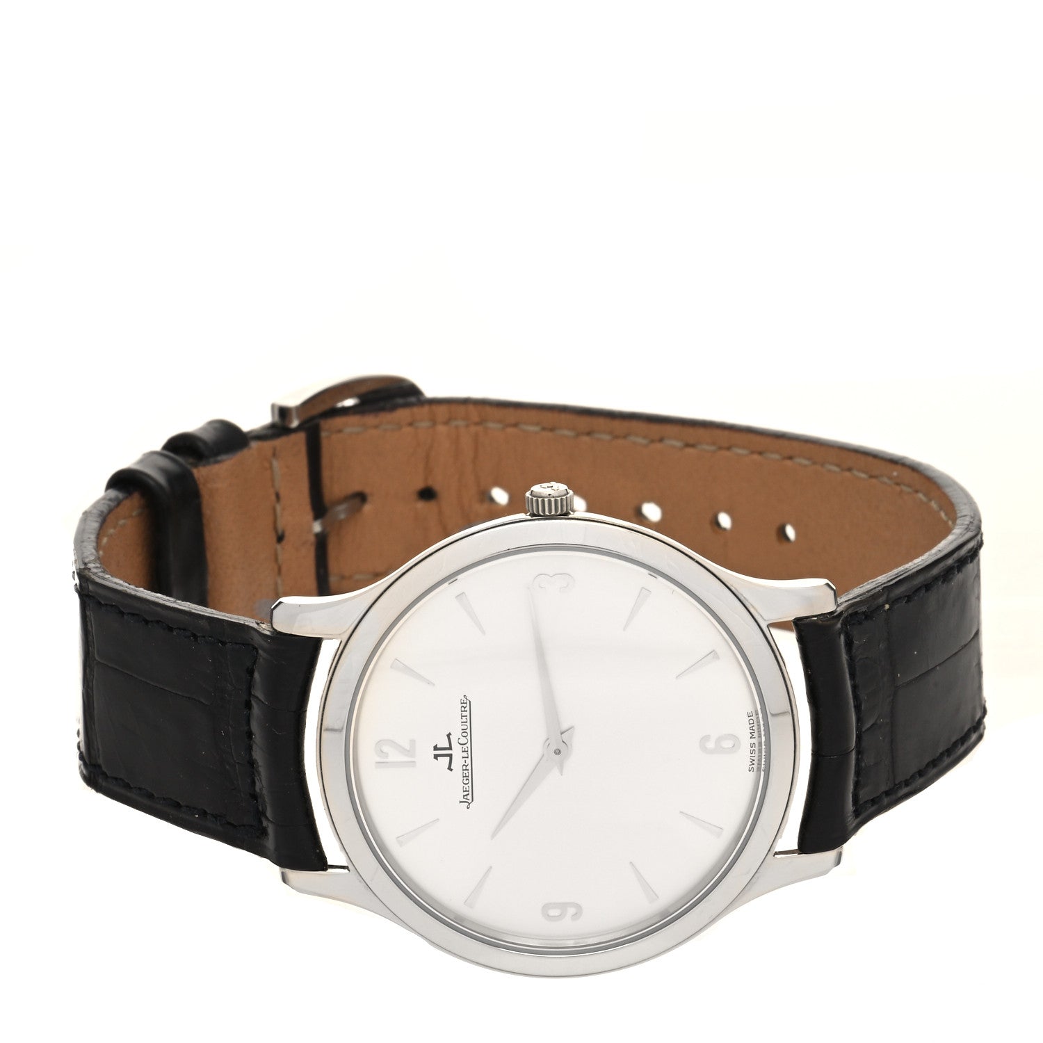 Jaeger-LeCoultre Stainless Steel Alligator 34mm Master Ultra Thin Manual Winding Watch 145.8.79 2 of 4