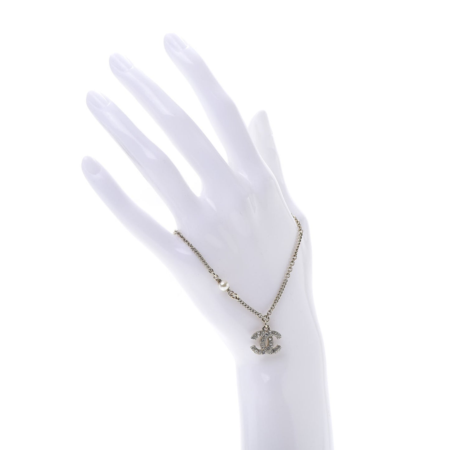 Pearl Crystal CC Bracelet Gold