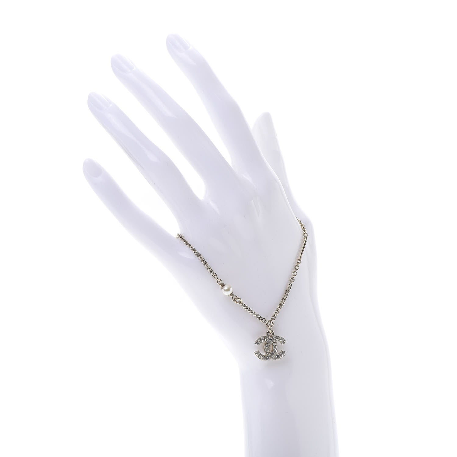 Chanel Pearl Crystal CC Bracelet Gold 2 of 5