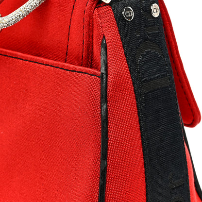 Christian Dior Silk Jersey Crystal Hardcore Clutch Red 13 of 13