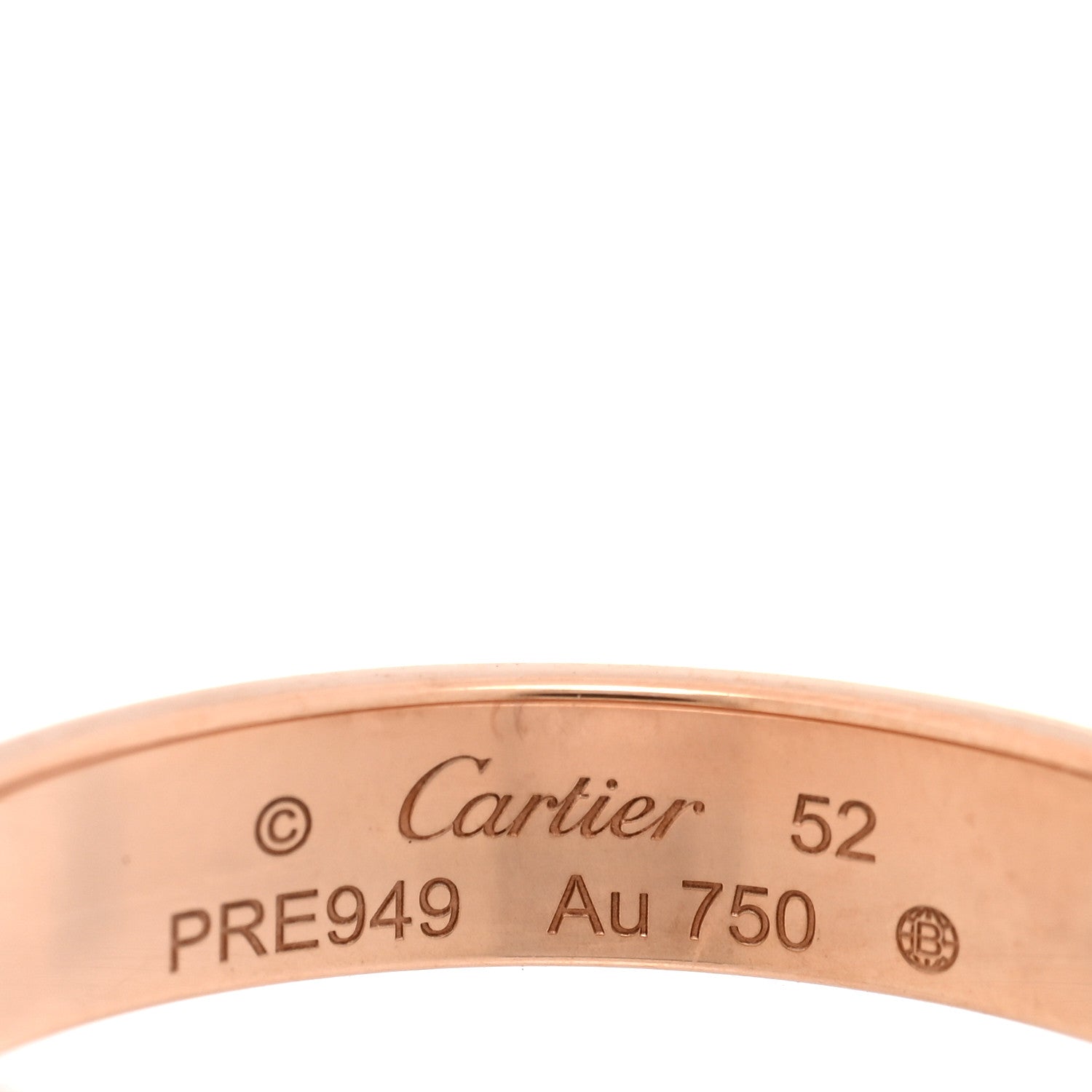 Cartier 18K Pink Gold 3.5mm LOVE Wedding Band Ring 52 6 4 of 5