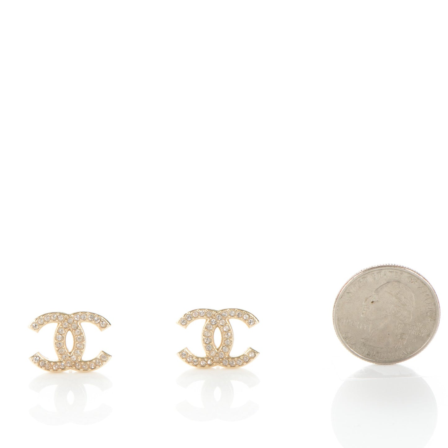 Crystal CC Earrings Gold