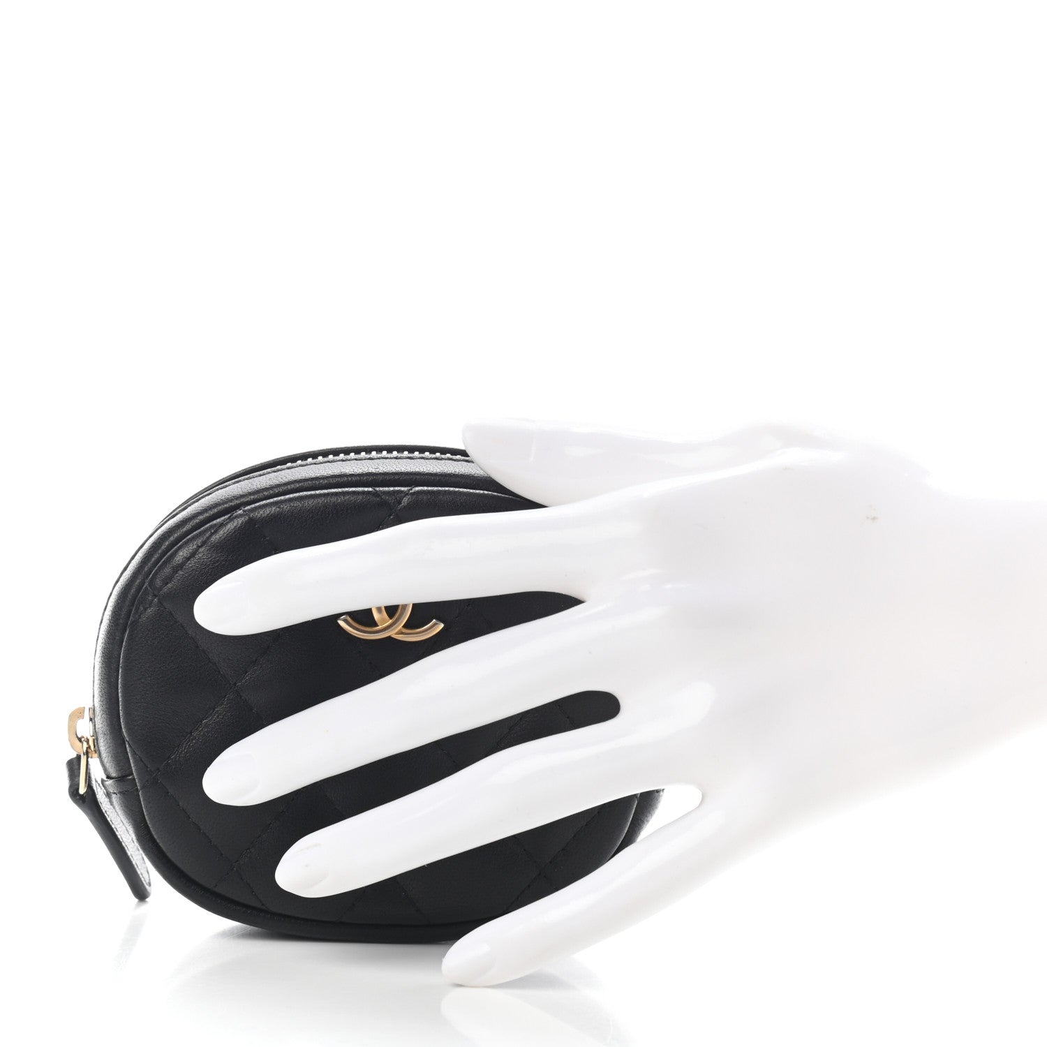 Chanel Lambskin Quilted Zip Around Classic Coin Purse Black 2 of 7