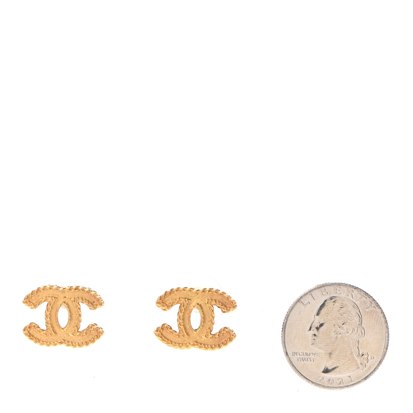 Metal CC Rope Earrings Matte Gold