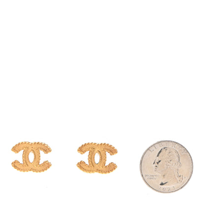 Chanel Metal CC Rope Earrings Matte Gold 2 of 6