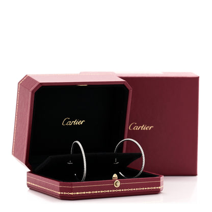 Cartier 18K White Gold Diamond Large Etincelle Hoop Earrings 5 of 5