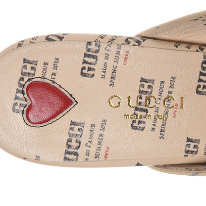 Gucci Calfskin Stamp Print Womens Princetown Slippers 36 Soy Black 7 of 9