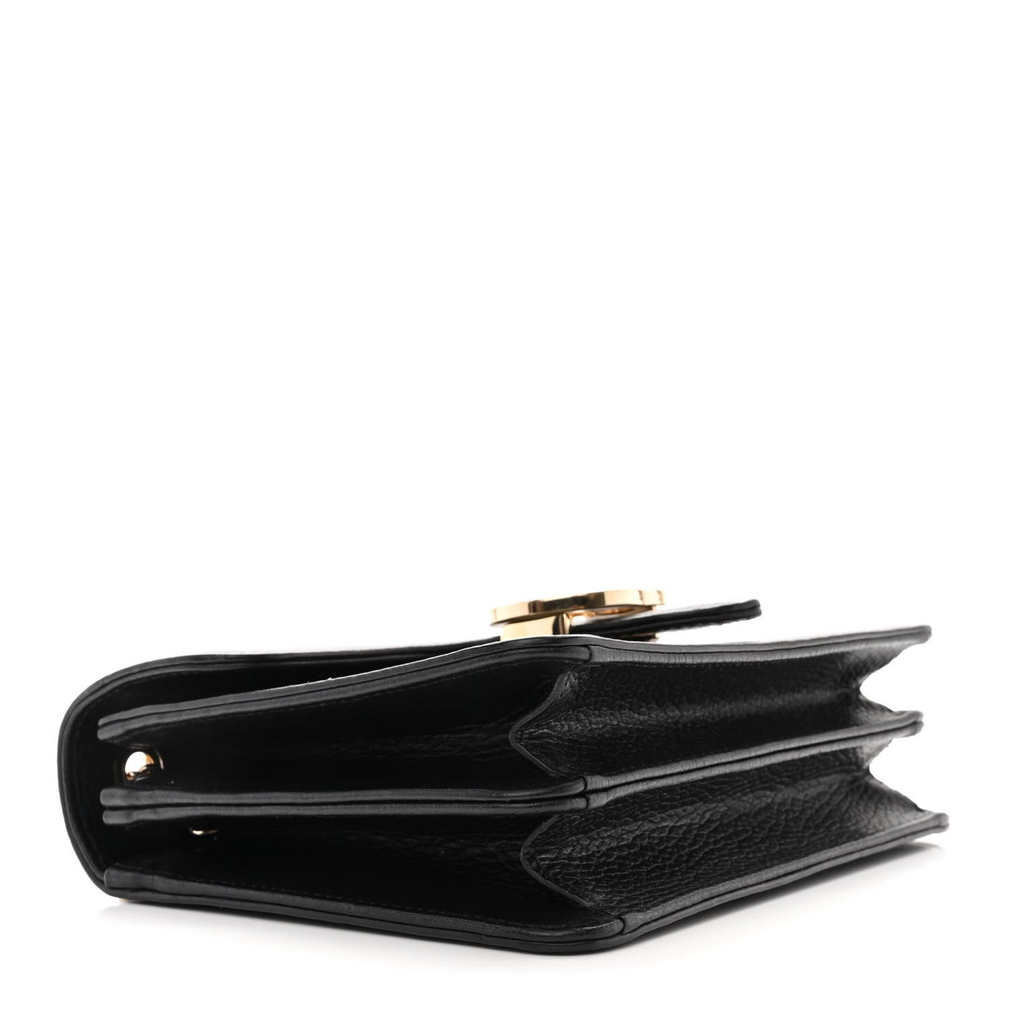 Dollar Calfskin Small Interlocking G Shoulder Bag Black