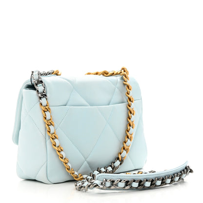 Chanel Lambskin Quilted Medium Chanel 19 Flap Light Blue 3 of 10