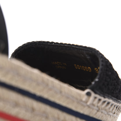 Gucci Cotton Malaga Kid Crochet Pearly GG Lilibeth Espadrille Platform Sandals 38 Black 10 of 14