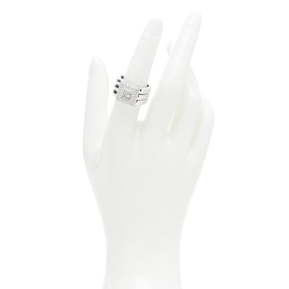 Chopard 18K White Gold Diamond Happy Diamond Square Pave Ring 52 6 2 of 4