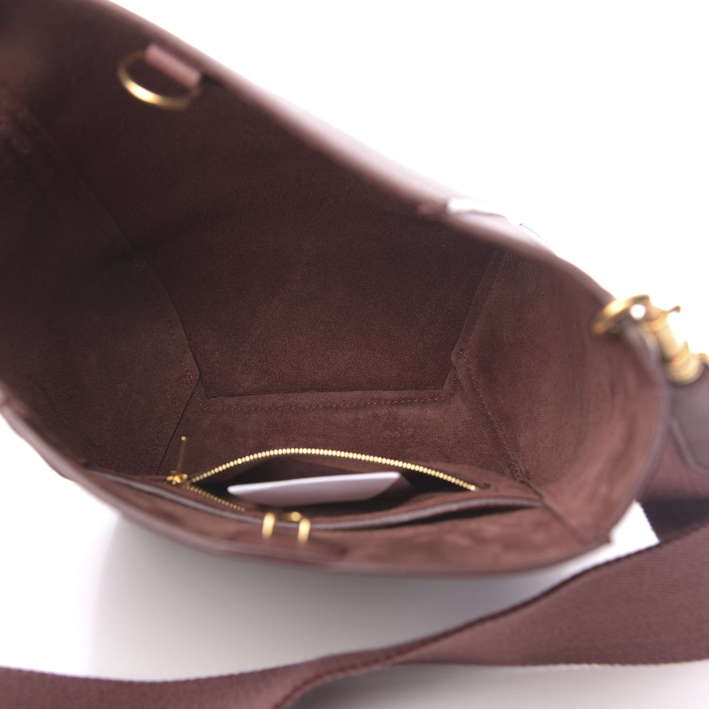 Soft Grained Calfskin Small Sangle Bucket Bag Burgundy