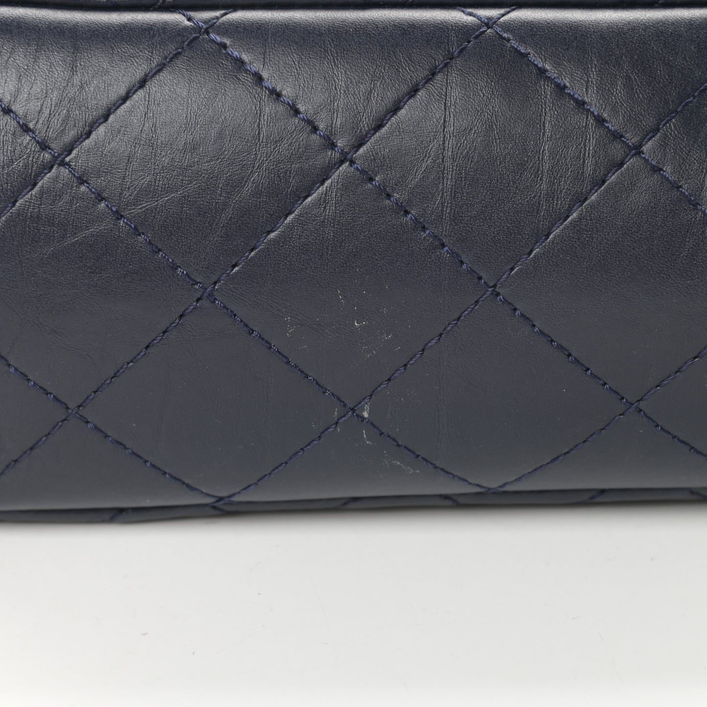 Aged Calfskin Quilted 2.55 Reissue 227 Flap Navy Blue