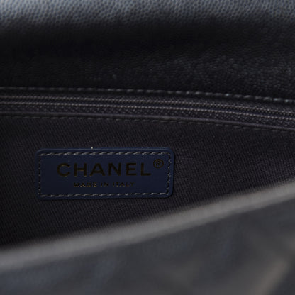Chanel Iridescent Caviar Quilted Small Coco Handle Flap Dark Blue 8 of 11