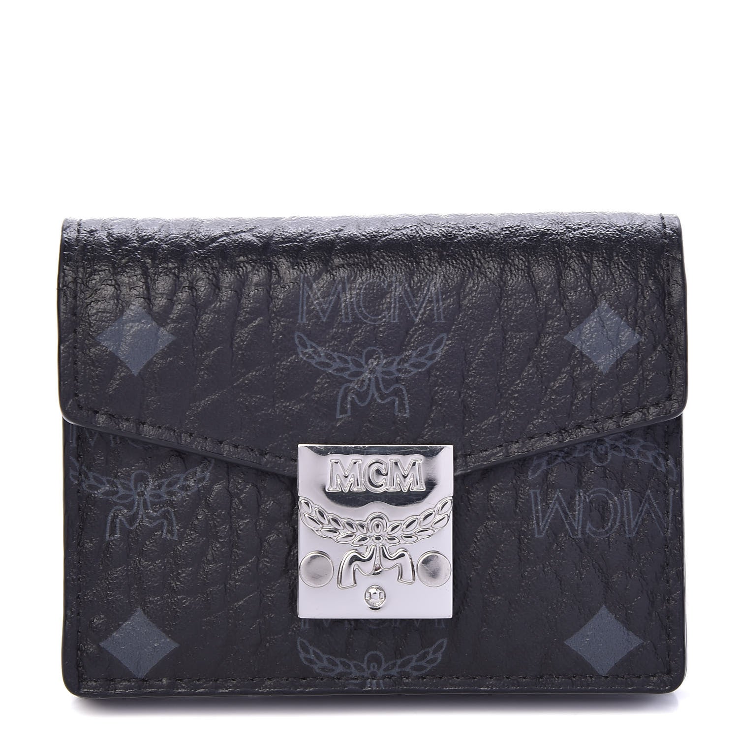 MCM Visetos Mini Accordion Card Wallet Black 1 of 6