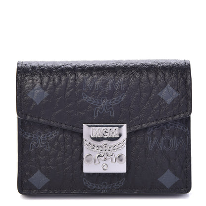 MCM Visetos Mini Accordion Card Wallet Black 1 of 6