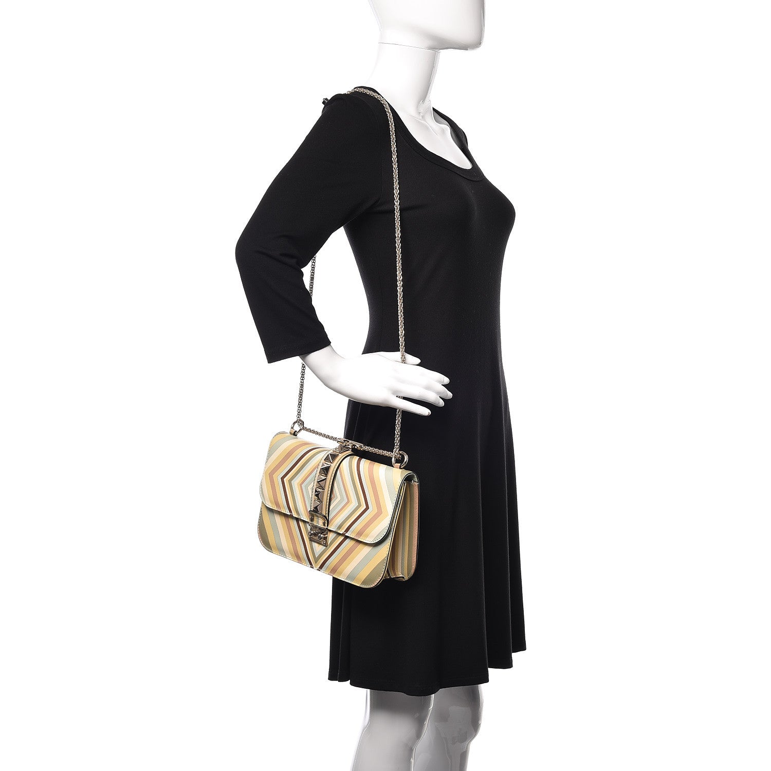 Valentino Garavani Vitello Native Couture 1975 Medium Glam Lock Rockstud Flap Multicolor 2 of 8