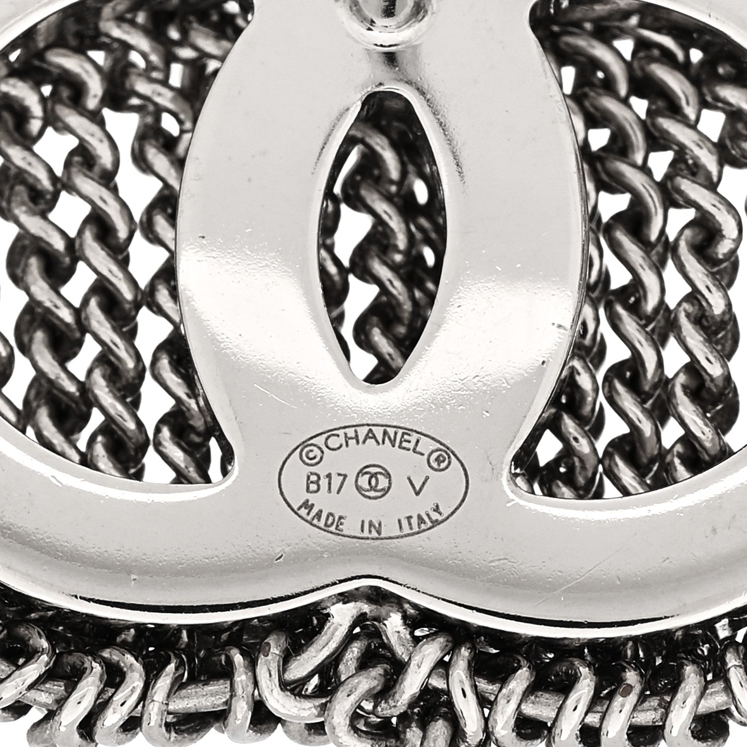 Chanel Baguette Crystal CC Chain Drop Earrings Silver 4 of 5