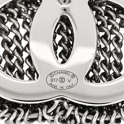 Chanel Baguette Crystal CC Chain Drop Earrings Silver 4 of 5