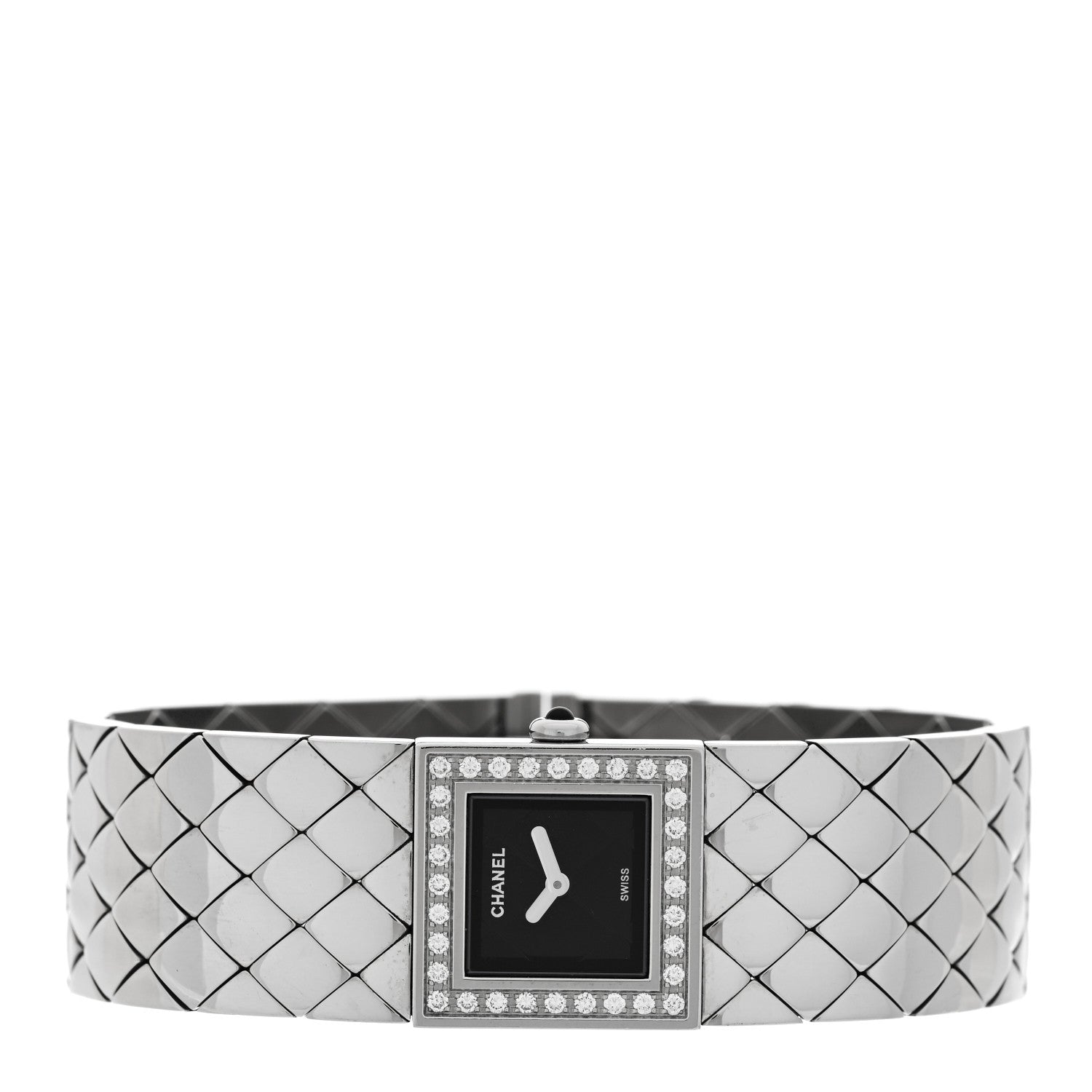 Chanel Stainless Steel Diamond 19mm Matelasse Quartz Watch 2 of 4