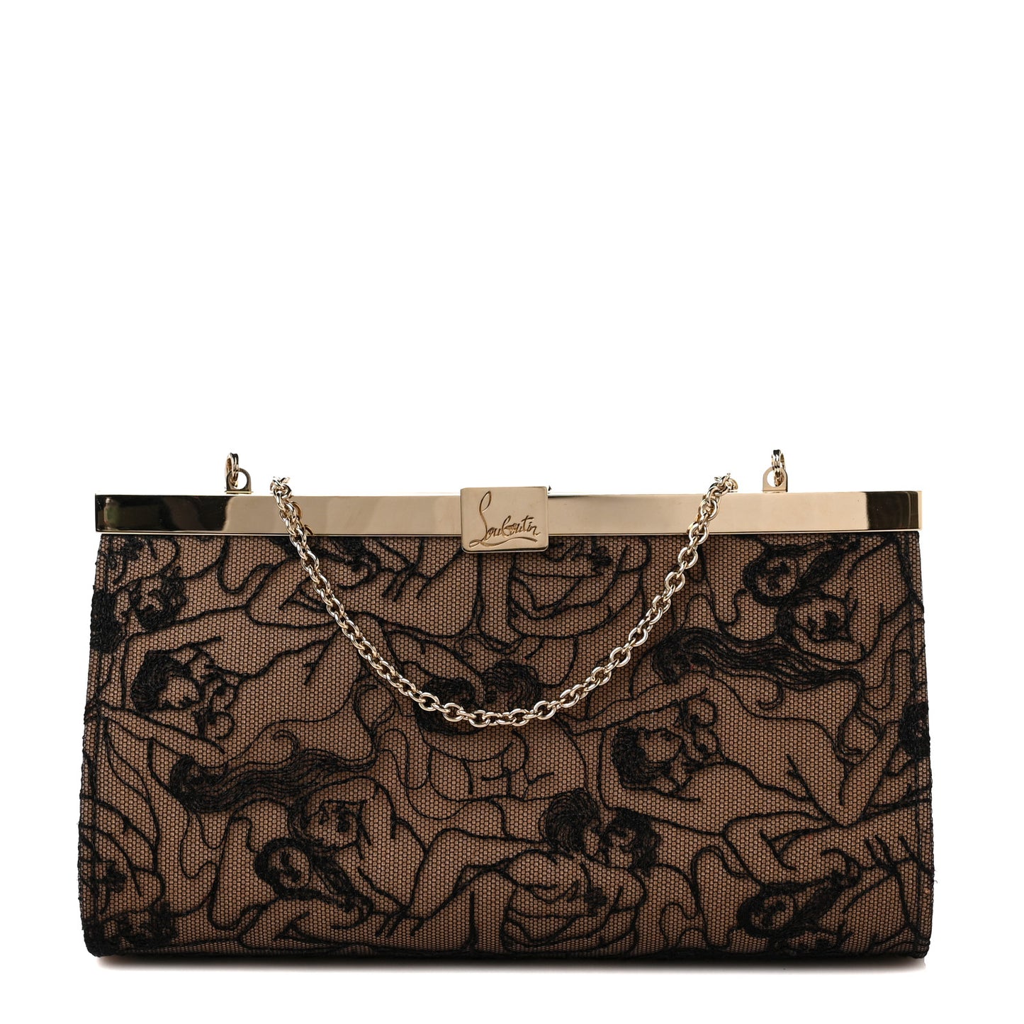 Dentelle Touze Palmette Clutch Black