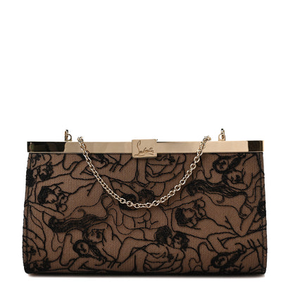 Christian Louboutin Dentelle Touze Palmette Clutch Black 1 of 7