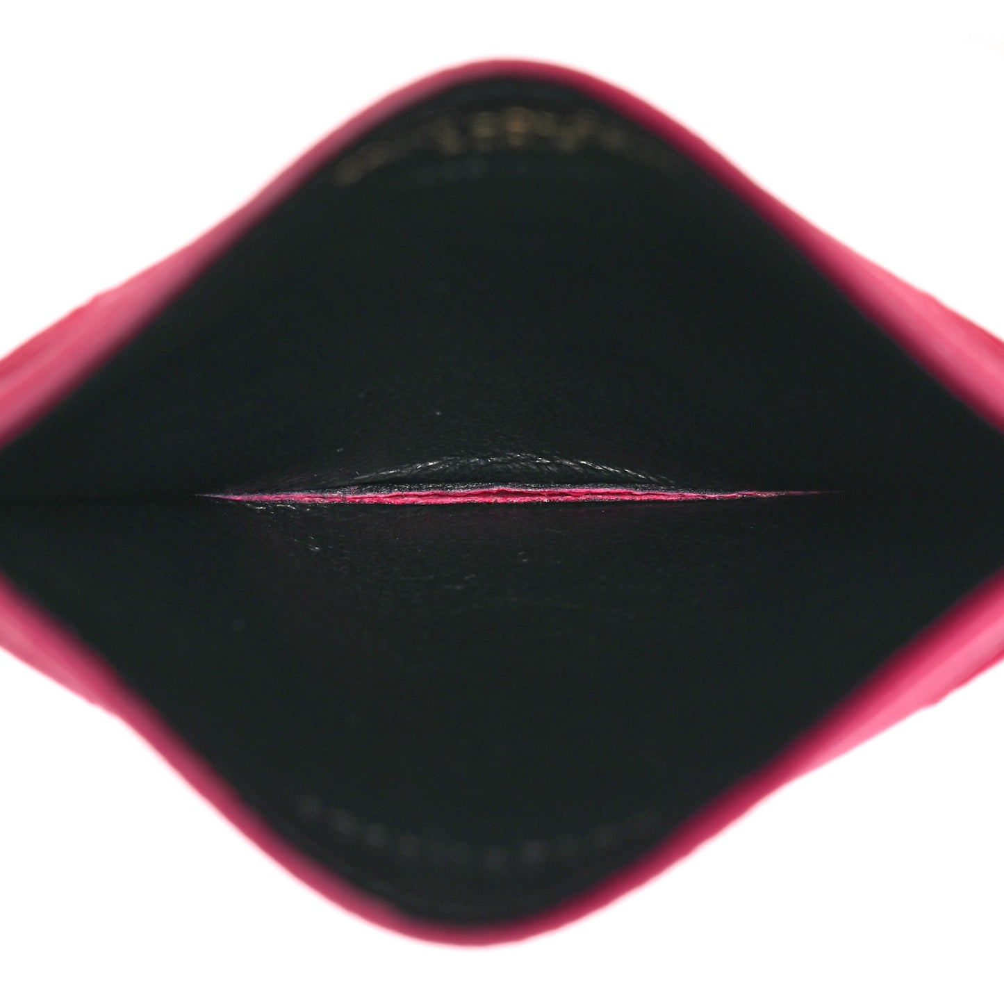 Grain De Poudre Matelasse Chevron Monogram Credit Card Case Fresh Fuxia