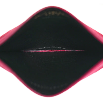 Saint Laurent Grain De Poudre Matelasse Chevron Monogram Credit Card Case Fresh Fuxia 5 of 10