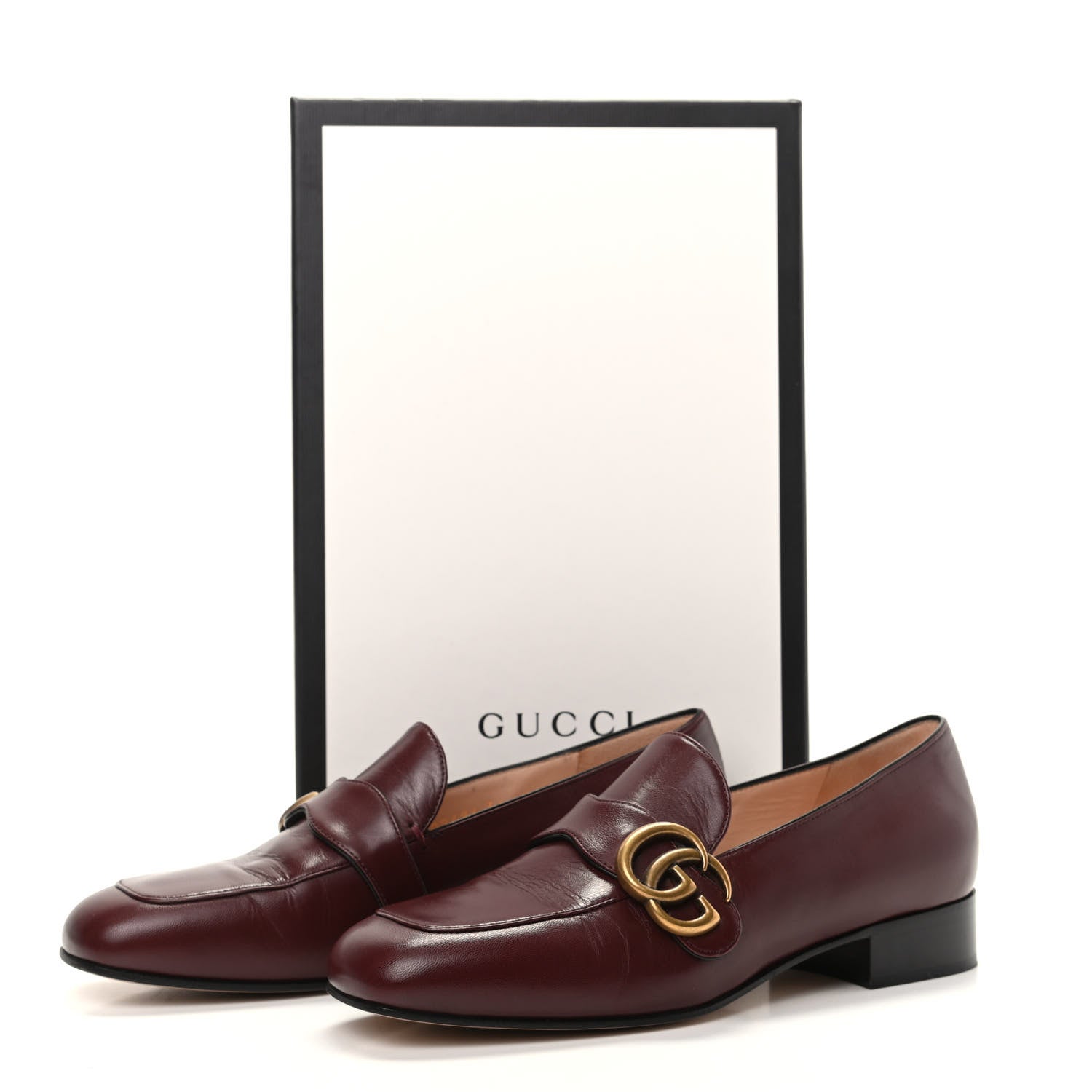 Gucci Malaga Kid Womens GG Marmont Loafers 36 Vintage Bordeaux 12 of 12