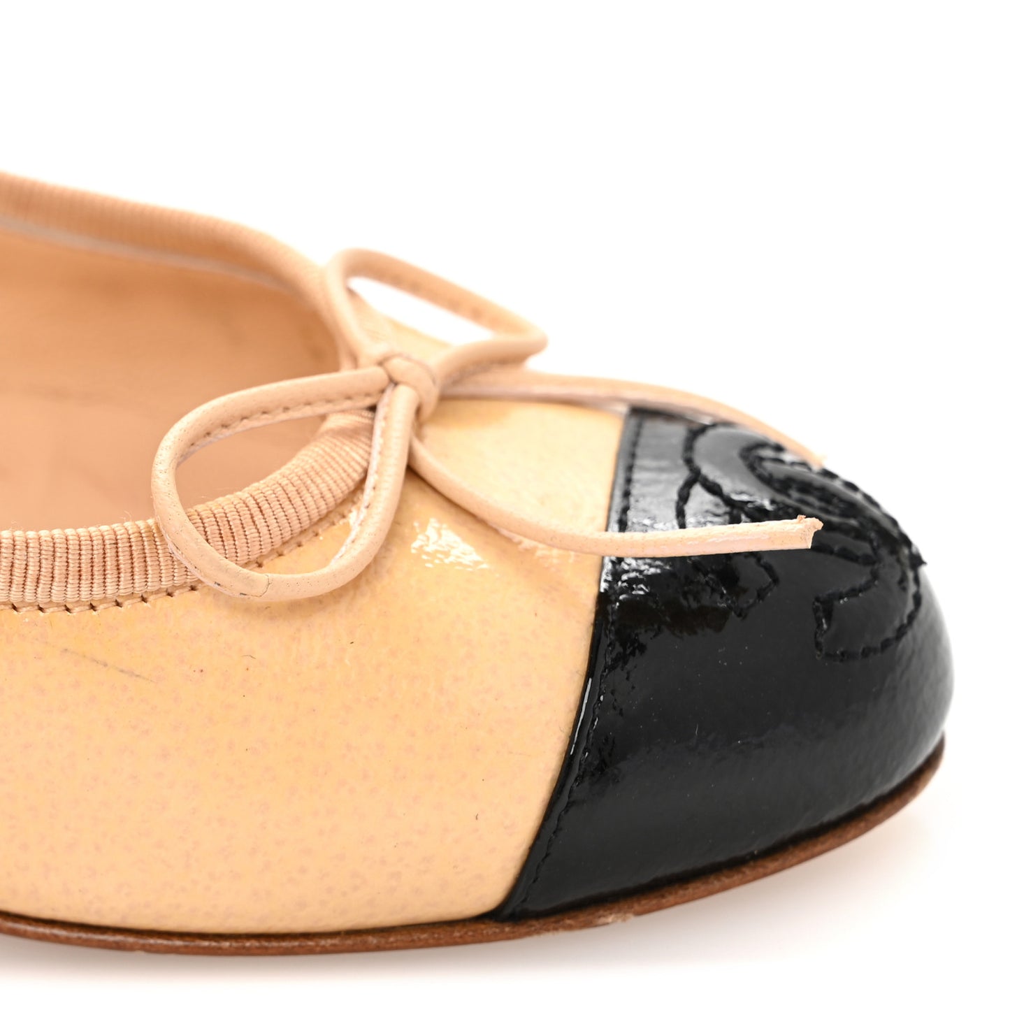 Patent CC Cap Toe Pumps 35 Beige Black