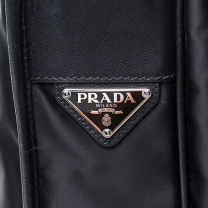 Prada Tessuto Nylon Saffiano Logo Messenger Bag Black 6 of 6