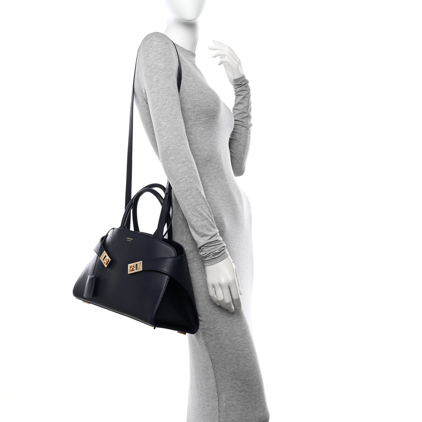 Calfskin Small Hug Bag Midnight