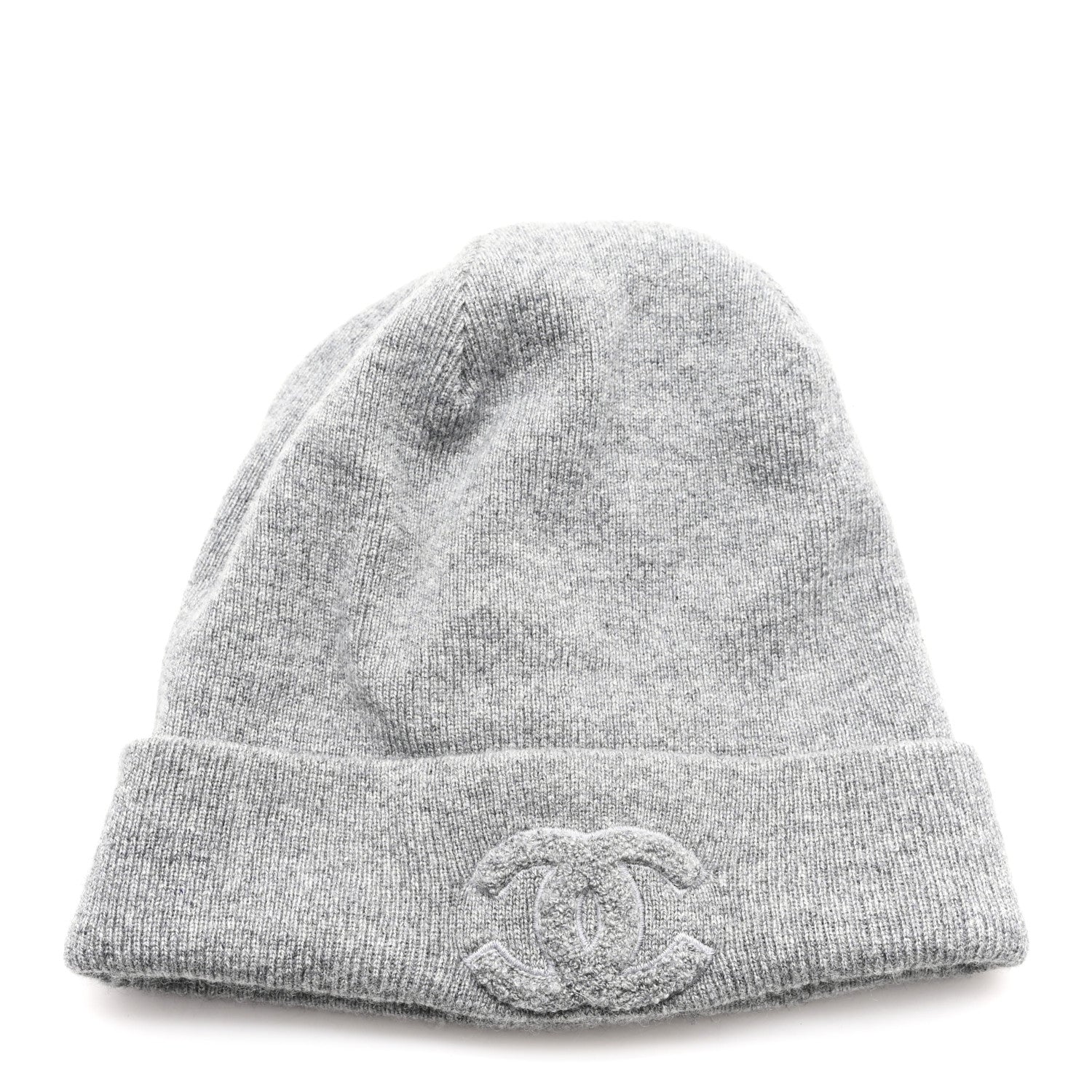 Chanel Cashmere CC Beanie Hat Grey 1 of 4