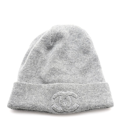 Chanel Cashmere CC Beanie Hat Grey 1 of 4