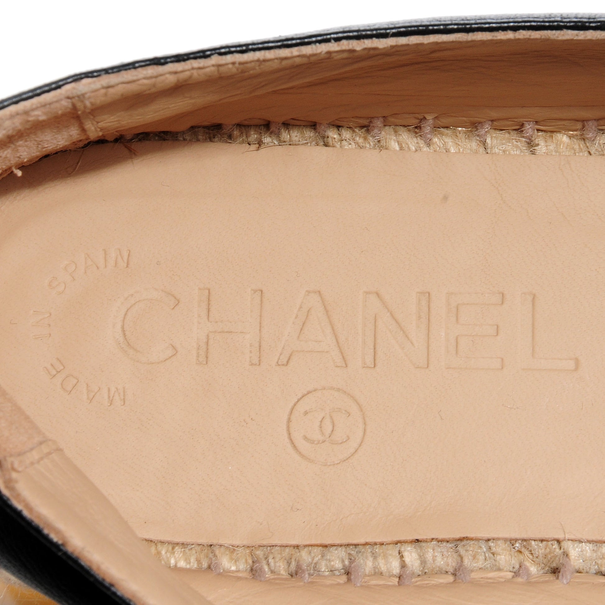 Chanel Lambskin Espadrilles Beige Black 36 6 of 6