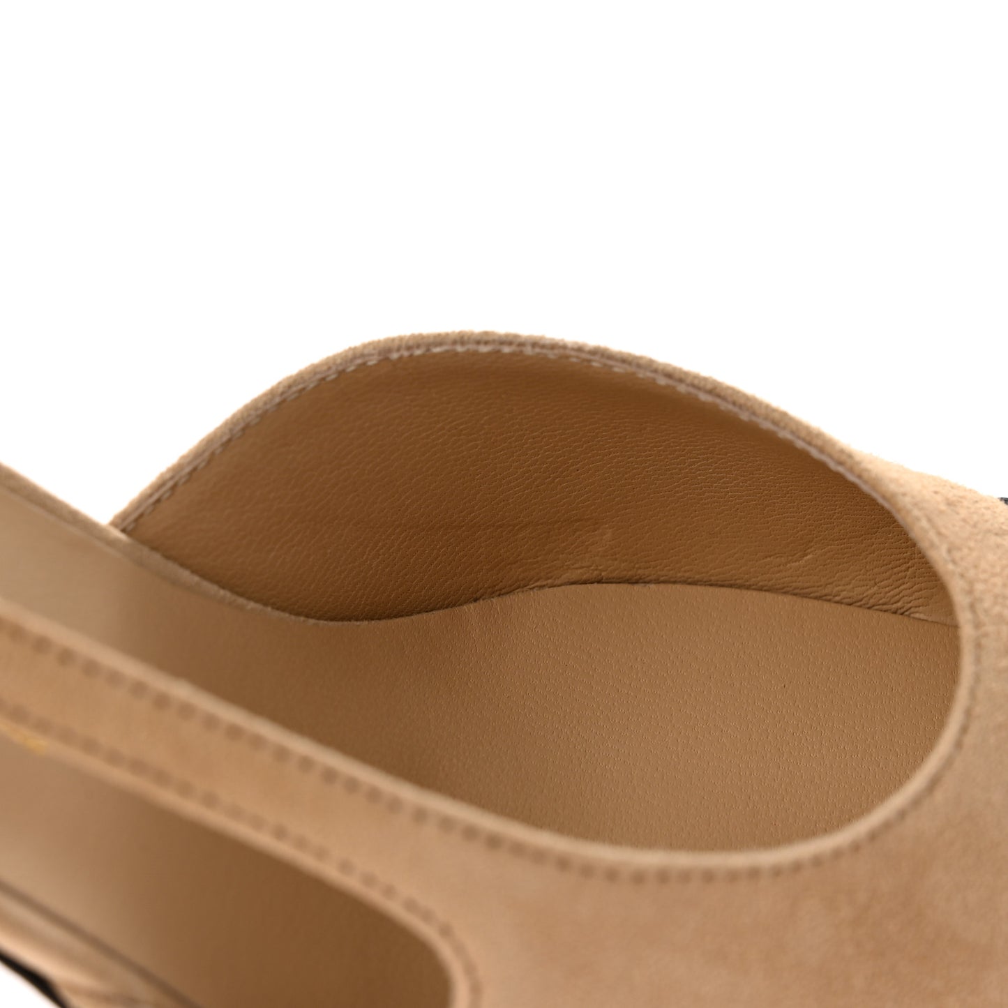 Suede Cap Toe CC Slingback Pumps 35 Beige Black