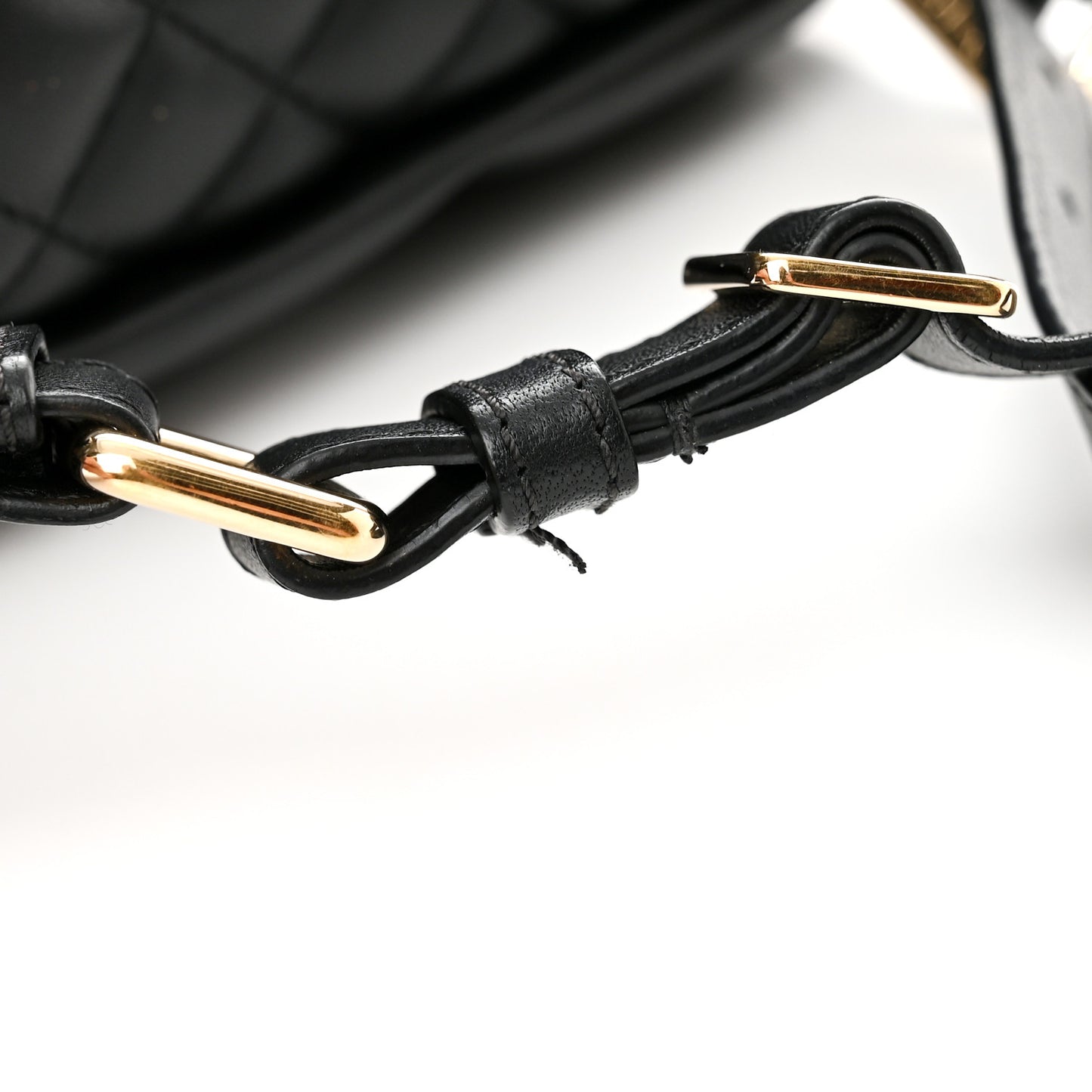 Lambskin Quilted Waist Bag Fanny Pack Black