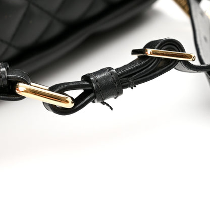 Chanel Lambskin Quilted Waist Bag Fanny Pack Black 11 of 14