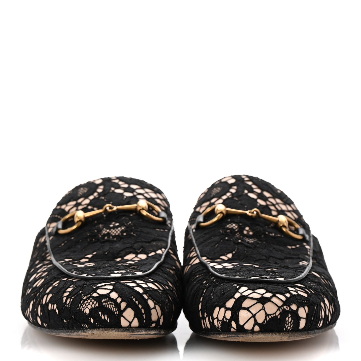 Lace Malaga Kid Womens Princetown Slippers 38.5 Black Skin Rose