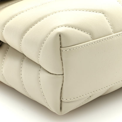 Saint Laurent Calfskin Y Quilted Monogram Toy Loulou Crossbody Bag Blanc Vintage 7 of 8