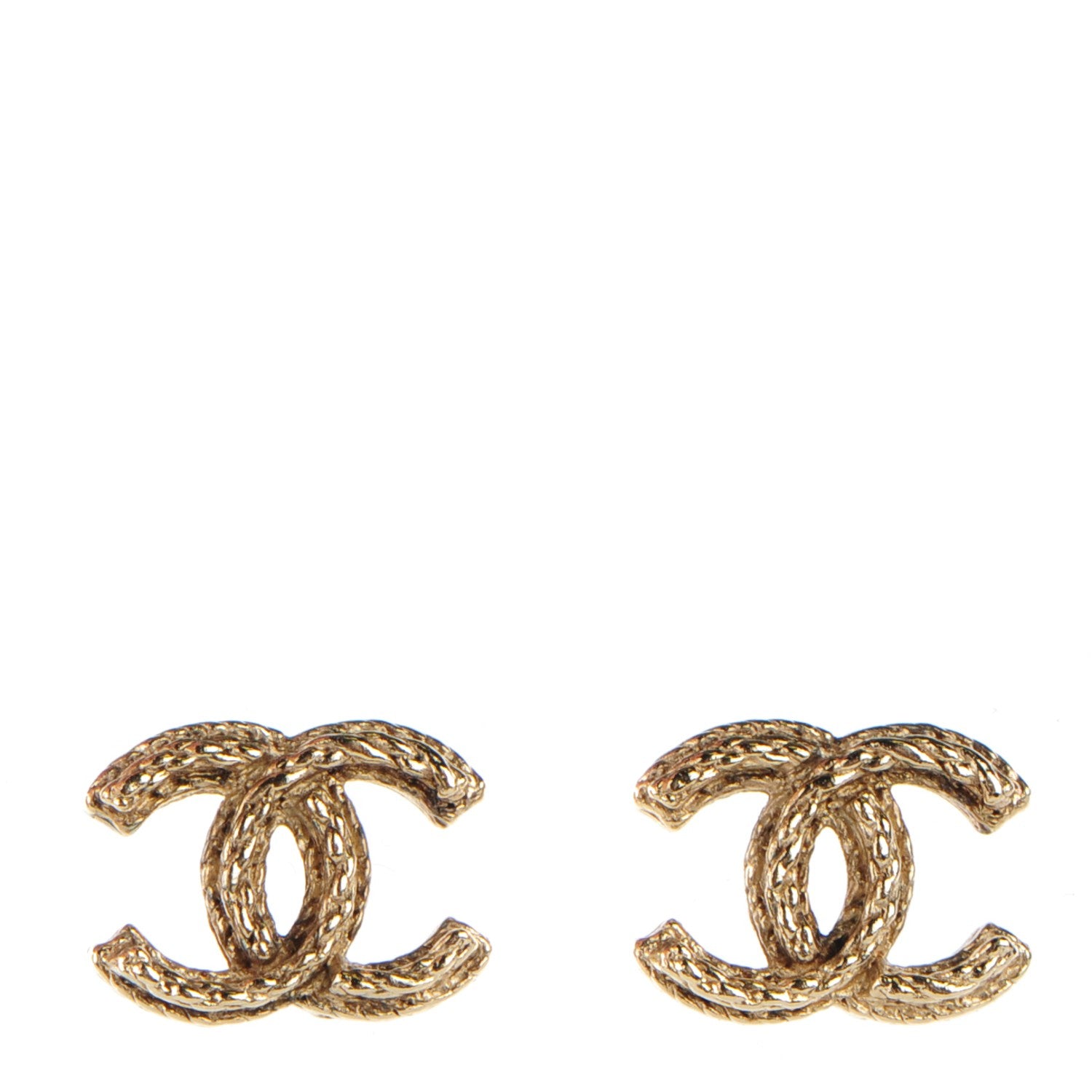 Chanel Twisted CC Earrings Light Gold 1 of 4