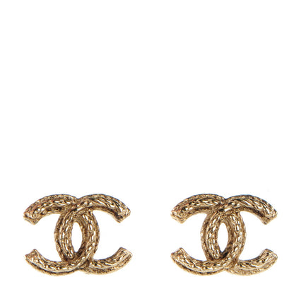 Chanel Twisted CC Earrings Light Gold 1 of 4