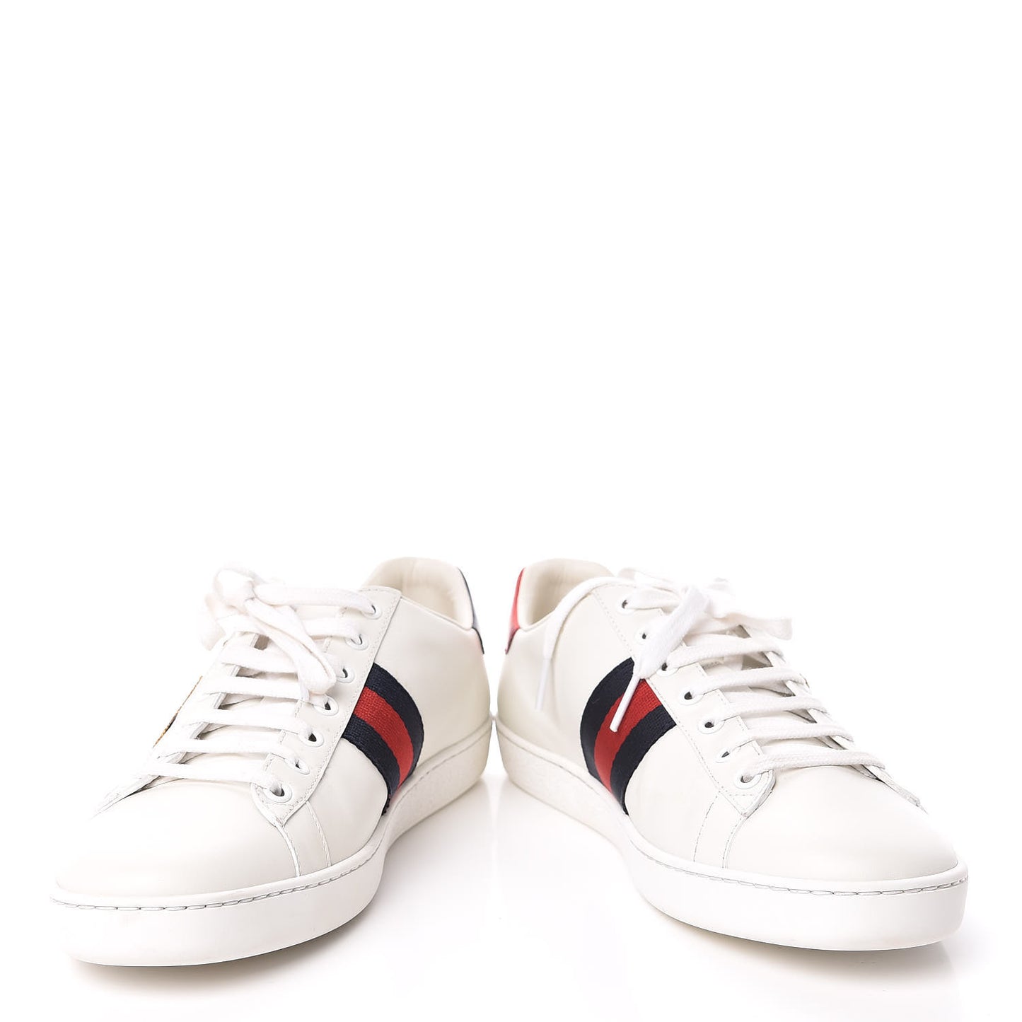 Calfskin Nappa Web LOVED Embroidered Womens Ace Sneakers 40 White Red Flame Notte
