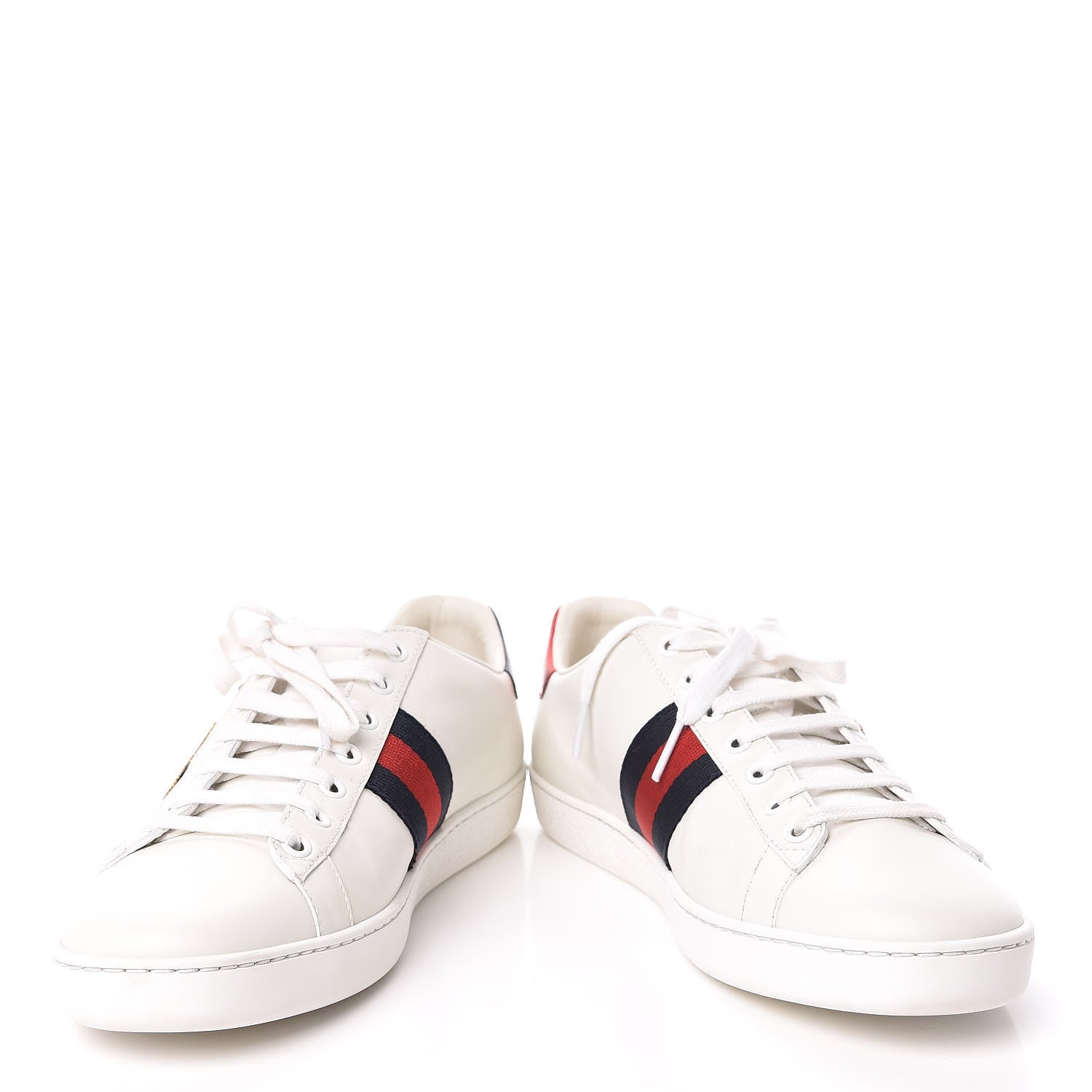 Gucci Calfskin Nappa Web LOVED Embroidered Womens Ace Sneakers 40 White Red Flame Notte 5 of 11