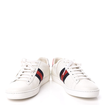 Gucci Calfskin Nappa Web LOVED Embroidered Womens Ace Sneakers 40 White Red Flame Notte 5 of 11