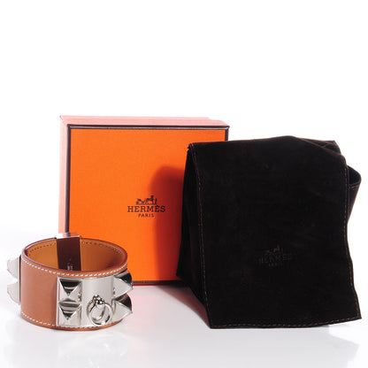 Hermes Barenia Collier De Chien CDC Bracelet L Fauve 5 of 8