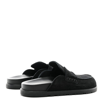 Hermes Suede Calfskin Go Mules 36 Black 4 of 9