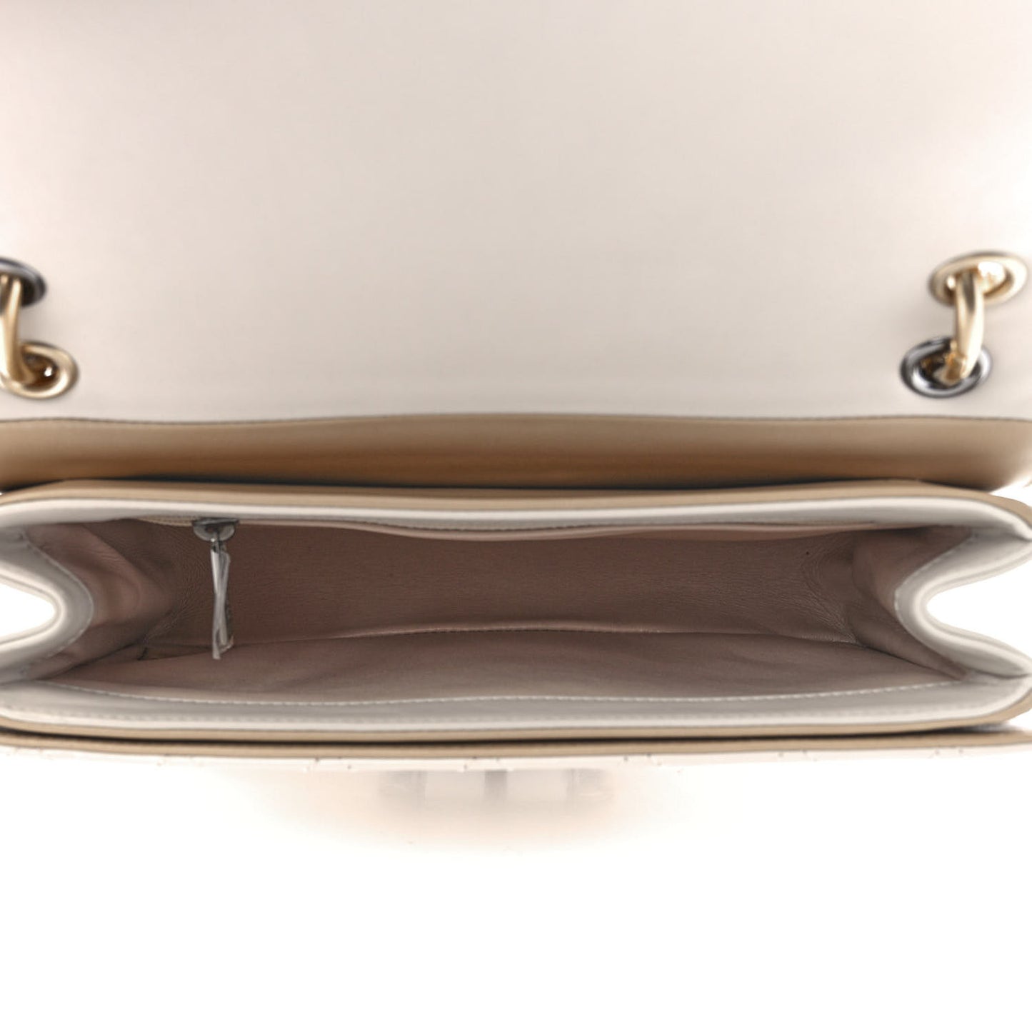 Calfskin Stitched Flap White